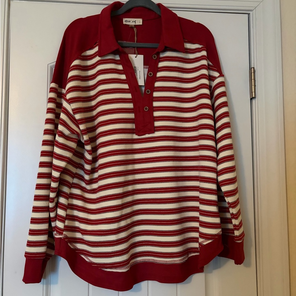Red Striped Women's Sweater